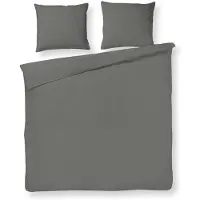 Papillon Dekbedovertrek Pompom Grijs Percal-240 x 200 / 220 cm | Lits-Jumeaux