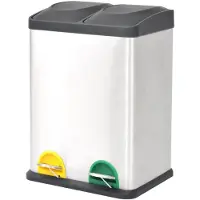 vidaXL Pedaalemmer voor recycling 2x18 L roestvrij staal online kopen