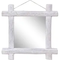 vidaXL Spiegel houtblokken 70x70 cm massief gerecycled hout