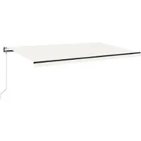 vidaXL Luifel automatisch met LED en windsensor 500x350 cm crèmekleur