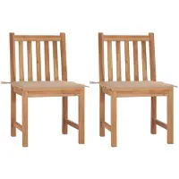 vidaXL Tuinstoelen 2 st met kussens massief teakhout