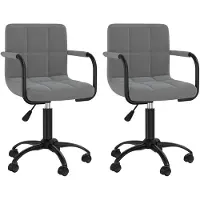 vidaXL Eetkamerstoelen draaibaar 2 st fluweel donkergrijs