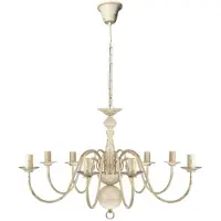vidaXL Kroonluchter wit metaal 8 x E14 lampen