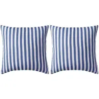 vidaXL Buitenkussens 45x45 cm gestreept marineblauw 2 st