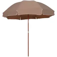 vidaXL Parasol met stalen paal 300 cm taupe