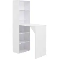 vidaXL Barkruk met kast, wit, 115x59x200 cm