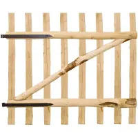 vidaXL Poort enkel 100x90 cm hazelaarhout