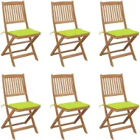 vidaXL Tuinstoelen 6 st inklapbaar met kussens massief acaciahout