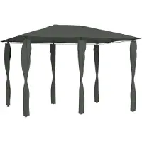 vidaXL Paviljoen met paalafdekkingen, 3x4x2,6 meter, antraciet, 160 g/m²