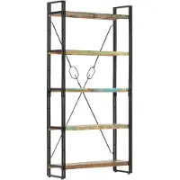 vidaXL Boekenkast met 5 schappen 90x30x180 cm massief gerecycled hout