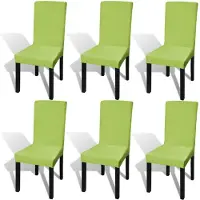 vidaXL Stoelhoezen 6 st stretch recht groen