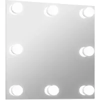 vidaXL Wandspiegel met LED-lampen vierkant glas