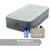 Intex PremAire I - Luchtbed - 1 Persoons - Inclusief Ingebouwde Electrische Pomp. Draagtas en Repairset