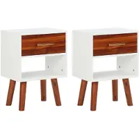 vidaXL Nachtkastjes 2 st 40x30x57 cm massief acaciahout
