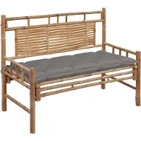 vidaXL Tuinbank met kussen 120 cm bamboe