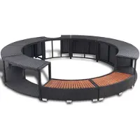 vidaXL Hottub-ombouw poly rattan zwart