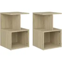 vidaXL Nachtkastjes 2 st 35x35x55 cm bewerkt hout sonoma eikenkleurig