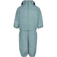 CeLaVi Regenkleding m. Bretellen - Gerecycled PU - Rook Blue - - 90 - Regenkleding