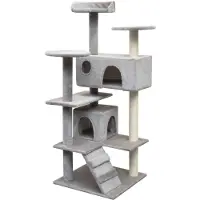 vidaXL Kattenkrabpaal met sisal krabpalen 125 cm grijs
