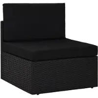 vidaXL Middenbank sectioneel poly rattan zwart