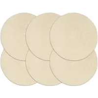 vidaXL Placemats 6 st rond 38 cm katoen natuurlijk