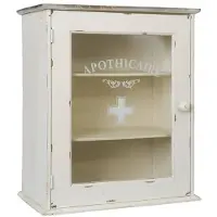 Clayre & Eef Witte Medicijnkastje 47*27*55 cm 4H0345GR