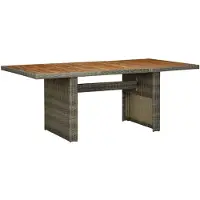 vidaXL Tuintafel poly rattan en massief acaciahout bruin
