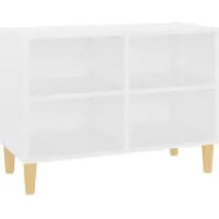 vidaXL Tv-meubel met massief houten poten 69,5x30x50 cm wit