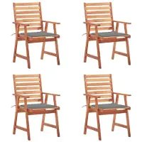 vidaXL Tuinstoelen, set van 4, met kussens, gemaakt van massief acaciahout