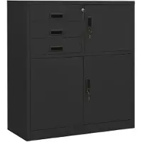 vidaXL Kantoorkast 90x40x102 cm staal antracietkleurig