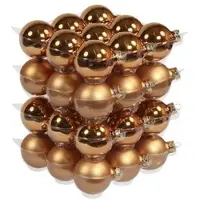 Othmar decorations 36x Glazen kerstballen mat en glans koper 6 cm - Kerstbal