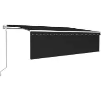 vidaXL Luifel automatisch rolgordijn LED windsensor 5x3 m antraciet