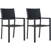 vidaXL Tuinstoel 2 st rattan-look kunststof zwart