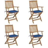 vidaXL Tuinstoelen 4 st inklapbaar met kussens massief acaciahout