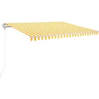 vidaXL Luifel automatisch uittrekbaar 450x350 cm geel en wit