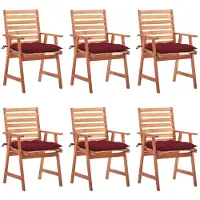 vidaXL Tuinstoelen 6 st met kussens massief acaciahout