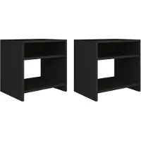 vidaXL Nachtkastjes 2 st 40x30x40 cm bewerkt hout zwart