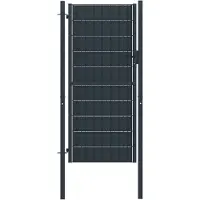 vidaXL Hekpoort PVC en staal 100x124 cm antraciet