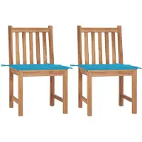 vidaXL Tuinstoelen 2 st met kussens massief teakhout