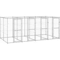 vidaXL Hondenkennel 9,68 m² gegalvaniseerd staal