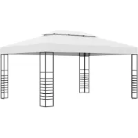 vidaXL Chapiteau de jardin Acier enduit de poudre 4x3x2,7 m Blanc