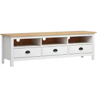 vidaXL TV-kast Hill, wit, 158x40x47 cm, massief grenenhout