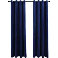 vidaXL Gordijn verduisterend met ringen 2 st 140x245 cm fluweel blauw