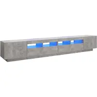vidaXL Tv-meubel met LED-verlichting 260x35x40 cm betongrijs