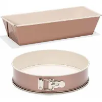 Patisse Set van 2x rose gouden bakvormen voor cake en taart 25 en 22 cm - Cakevormen