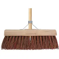 Talentools BB17C Bezem - Nylon - 35cm- Houten Steel - 140cm