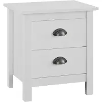 vidaXL Nachtkastje Hill 46x35x49,5 cm massief grenenhout wit