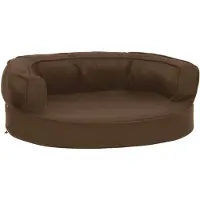 vidaXL Hondenbed ergonomisch linnen-look 60x42 cm bruin