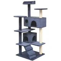 vidaXL Krabpaal voor katten, sisal, 125 cm, donkerblauw