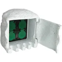 vidaXL 4 prises de jardin étanches Résine Blanc40589